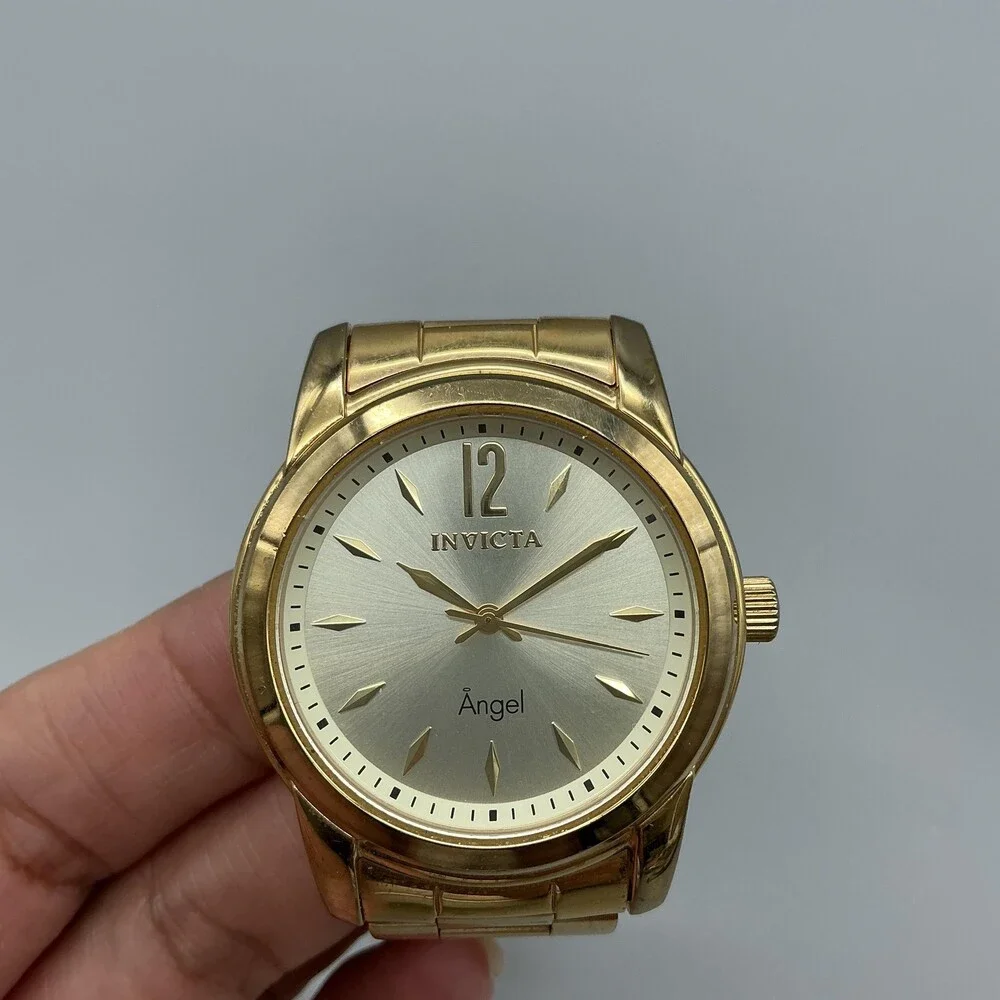 Invicta Angel 17420 Womens Watch 38mm Gold Tone Stainless Steel New Battery 6.5